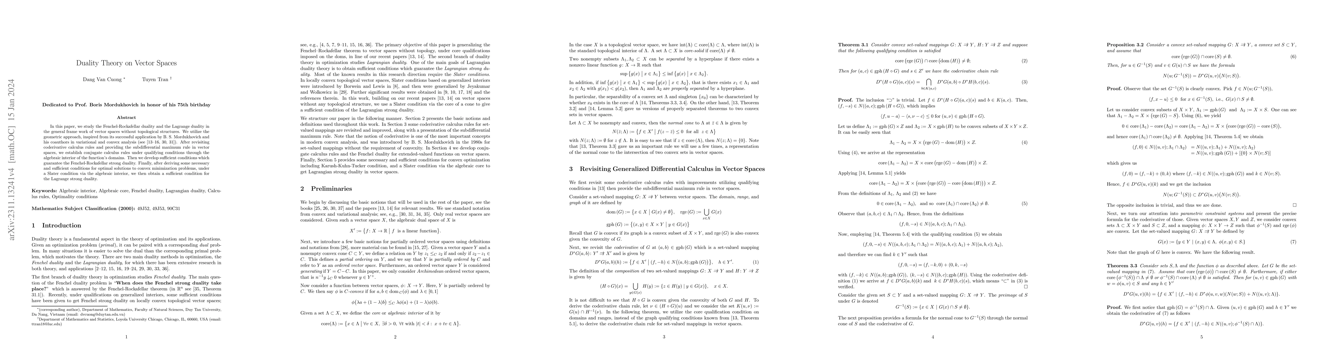Thumbnail for Duality Theory on Vector Spaces