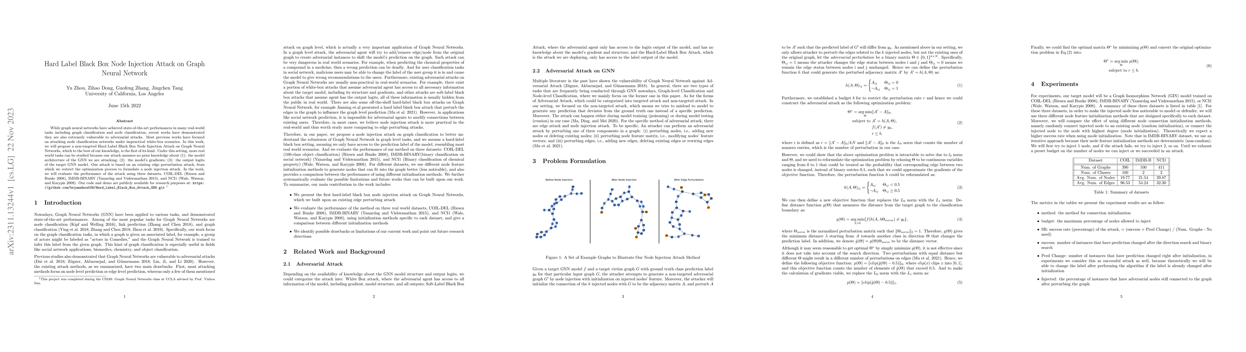 Thumbnail for Hard Label Black Box Node Injection Attack on Graph Neural Networks