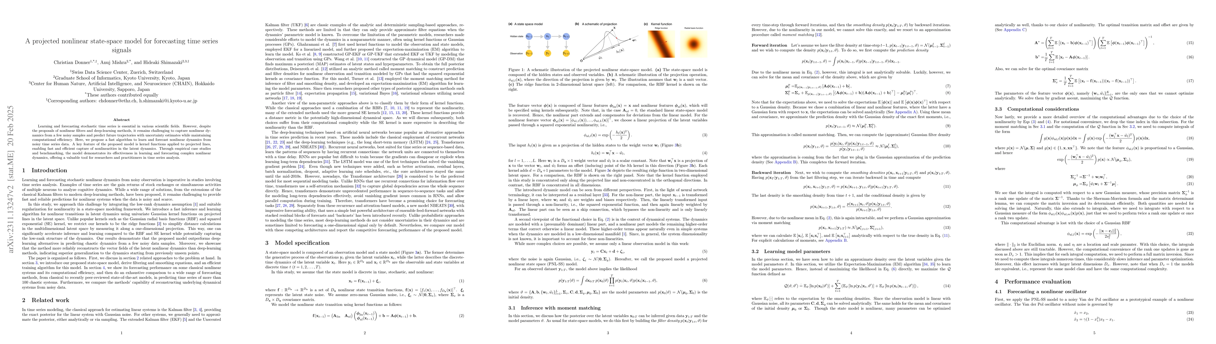 Thumbnail for A projected nonlinear state-space model for forecasting time series
  signals