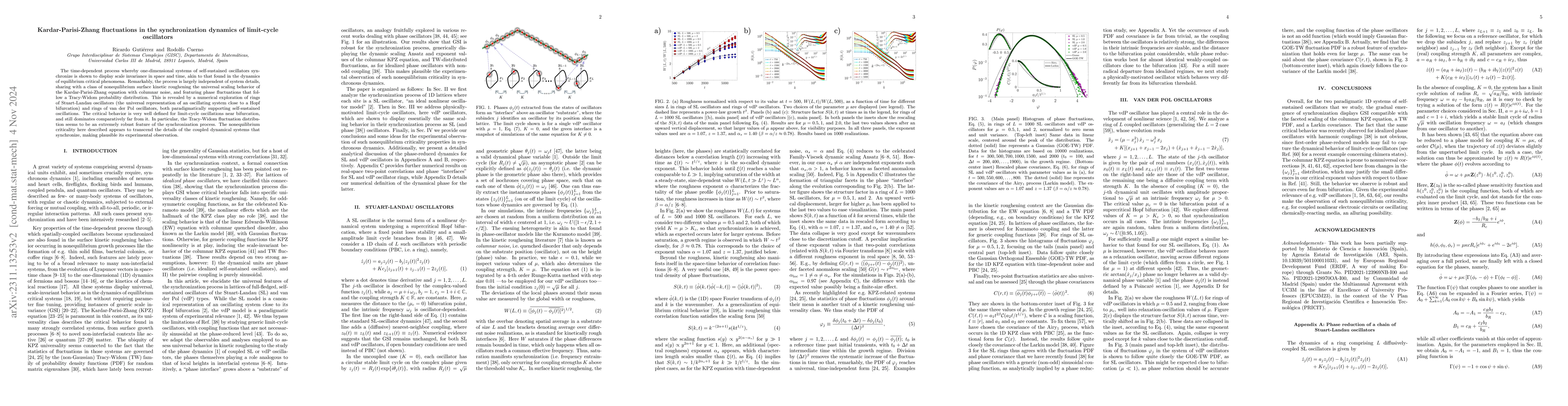 Thumbnail for Kardar-Parisi-Zhang fluctuations in the synchronization dynamics of
  limit-cycle oscillators