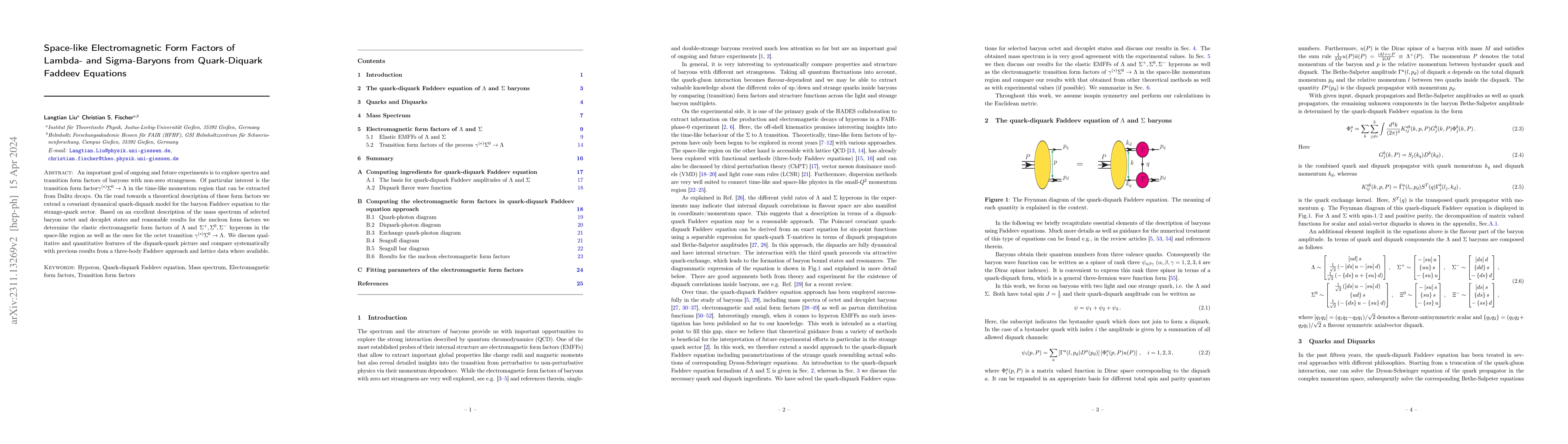 Thumbnail for Space-like Electromagnetic Form Factors of Lambda- and Sigma-Baryons
  from Quark-Diquark Faddeev Equations