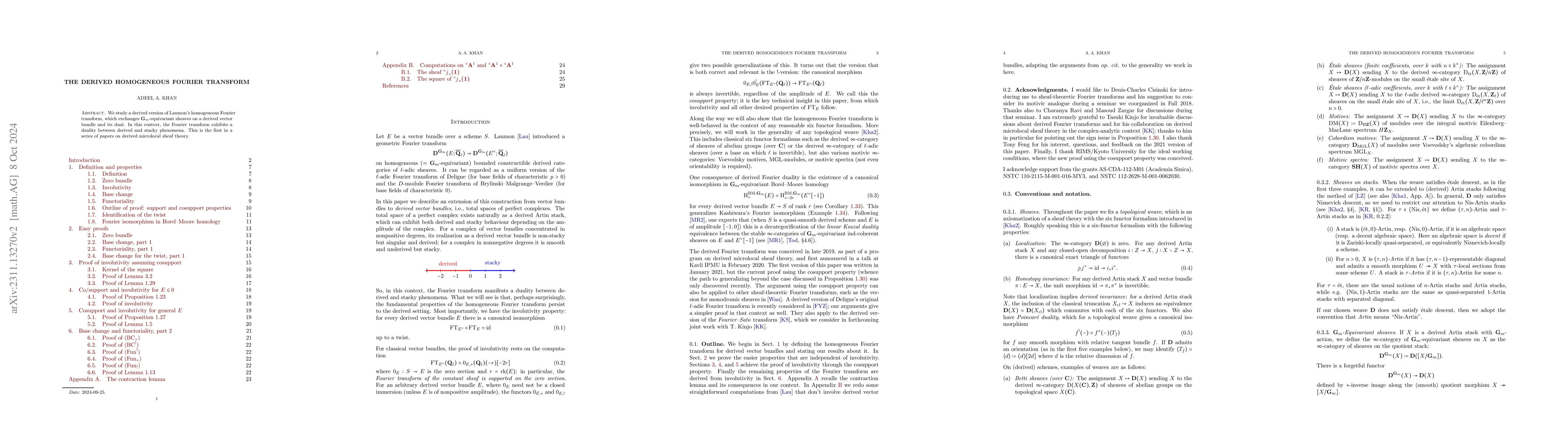 Thumbnail for The derived homogeneous Fourier transform