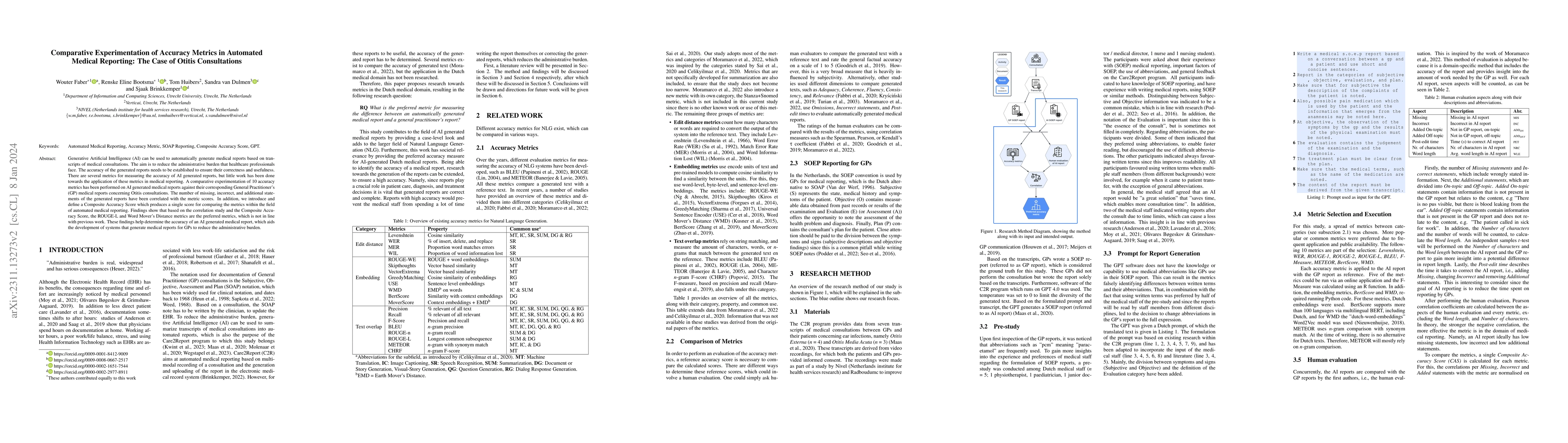 Thumbnail for Comparative Experimentation of Accuracy Metrics in Automated Medical
  Reporting: The Case of Otitis Consultations