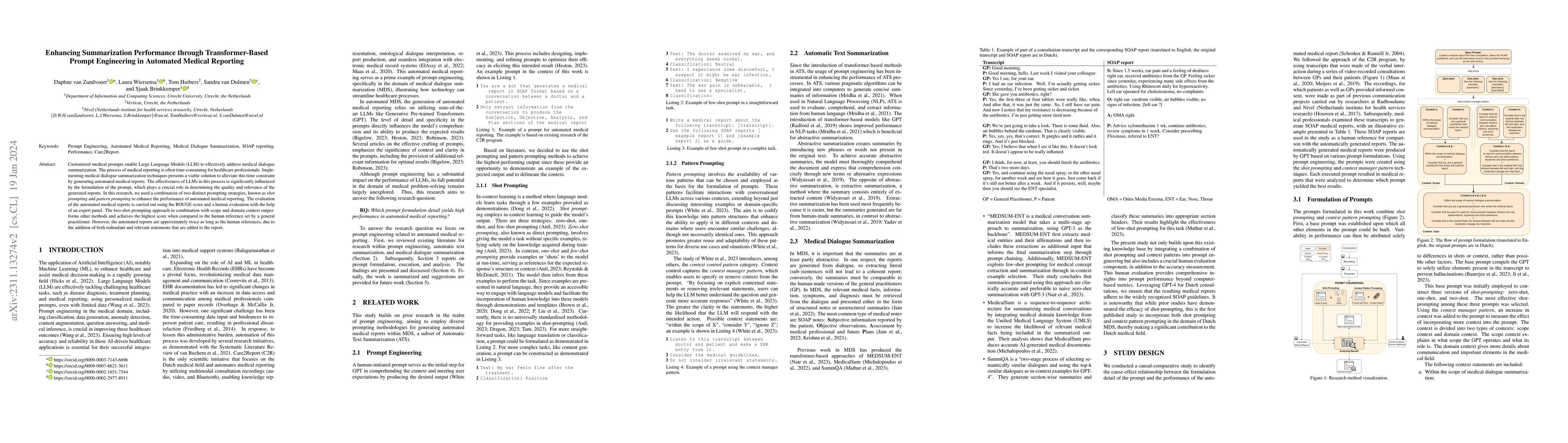 Thumbnail for Enhancing Summarization Performance through Transformer-Based Prompt
  Engineering in Automated Medical Reporting