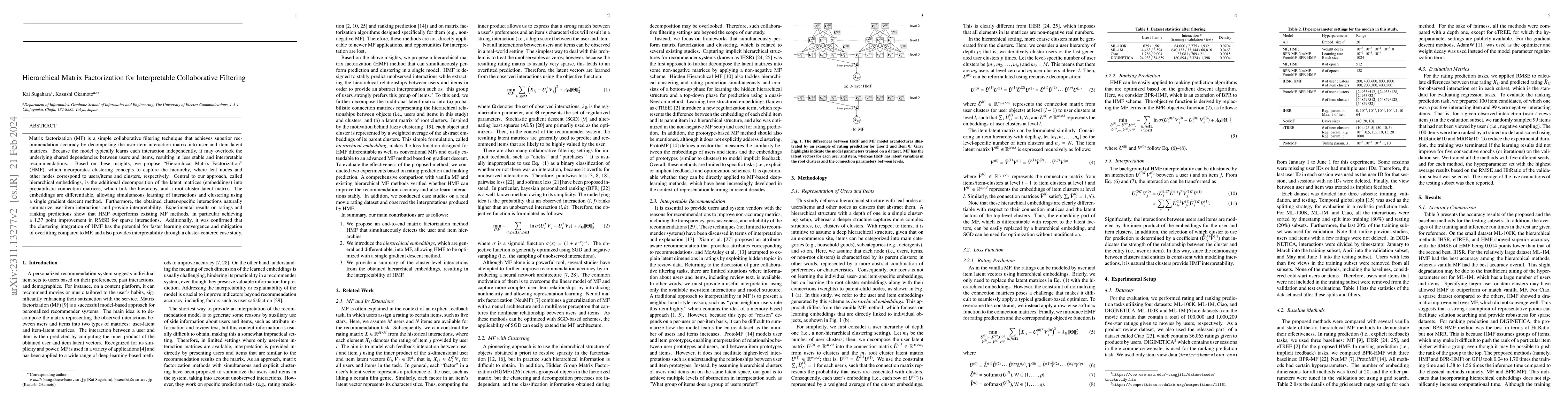 Thumbnail for Hierarchical Matrix Factorization for Interpretable Collaborative
  Filtering