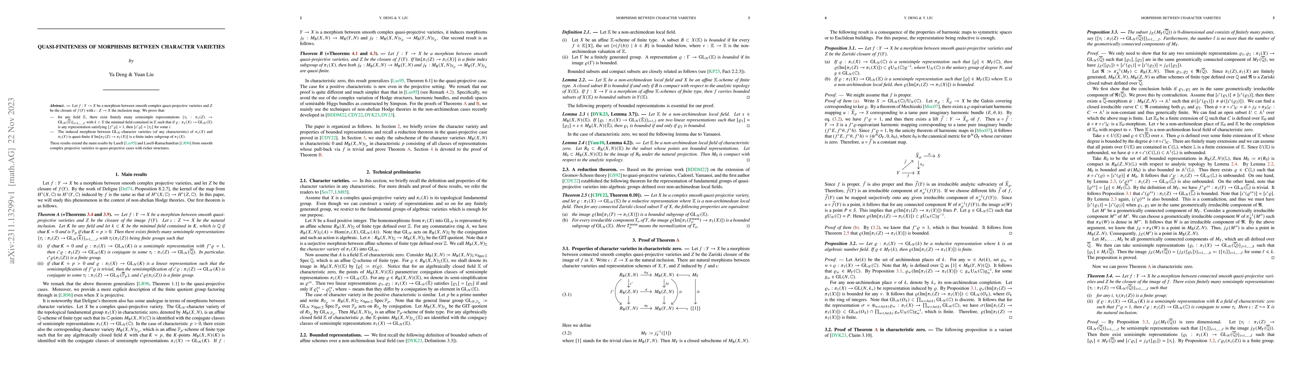 Thumbnail for Quasi-finiteness of morphisms between character varieties