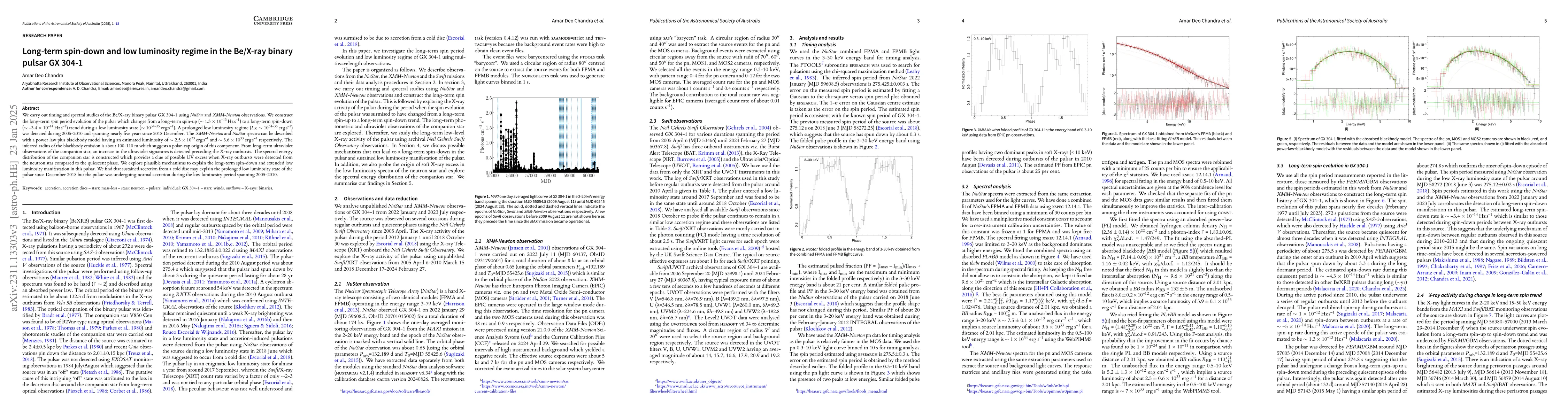 Thumbnail for Discovery of torque reversal in the Be/X-ray binary pulsar GX 304-1