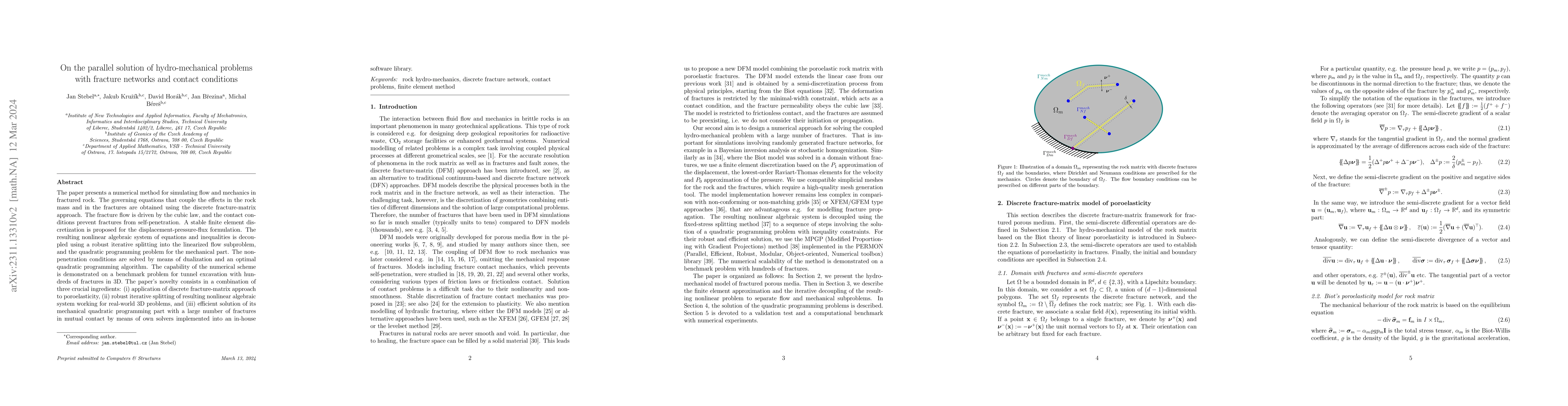 Thumbnail for On the parallel solution of hydro-mechanical problems with fracture
  networks and contact conditions