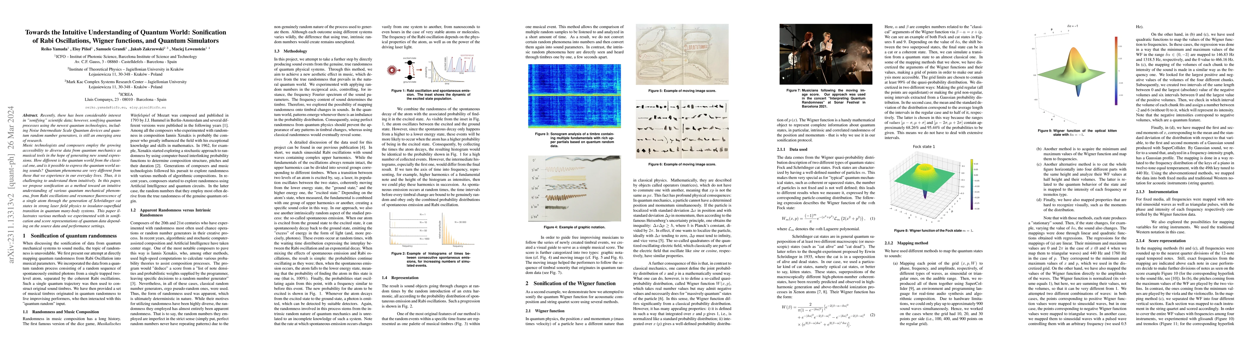 Thumbnail for Towards the Intuitive Understanding of Quantum World: Sonification of
  Rabi Oscillations, Wigner functions, and Quantum Simulators