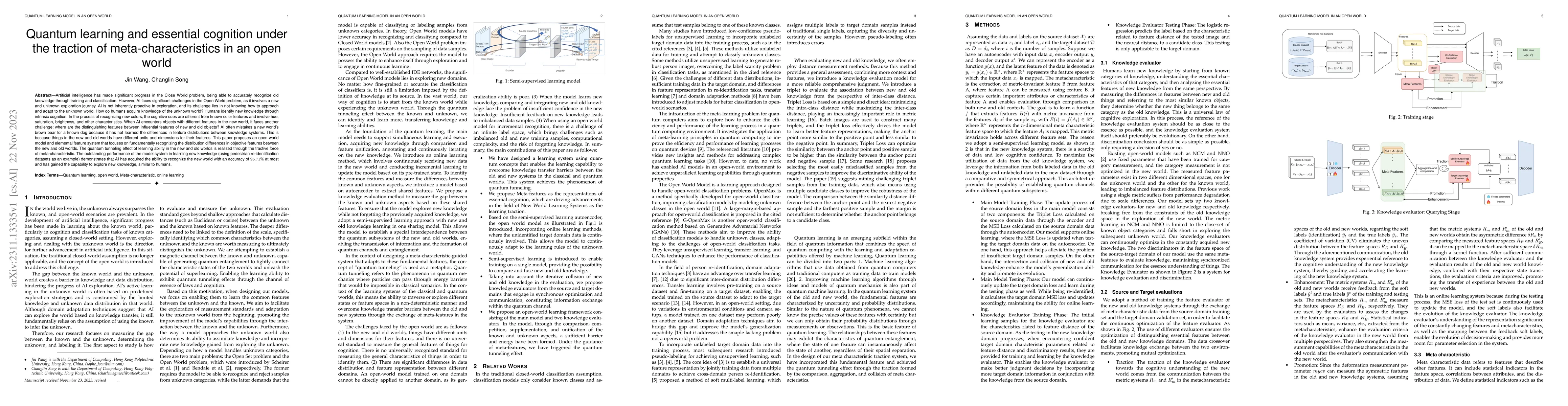 Thumbnail for Quantum learning and essential cognition under the traction of
  meta-characteristics in an open world