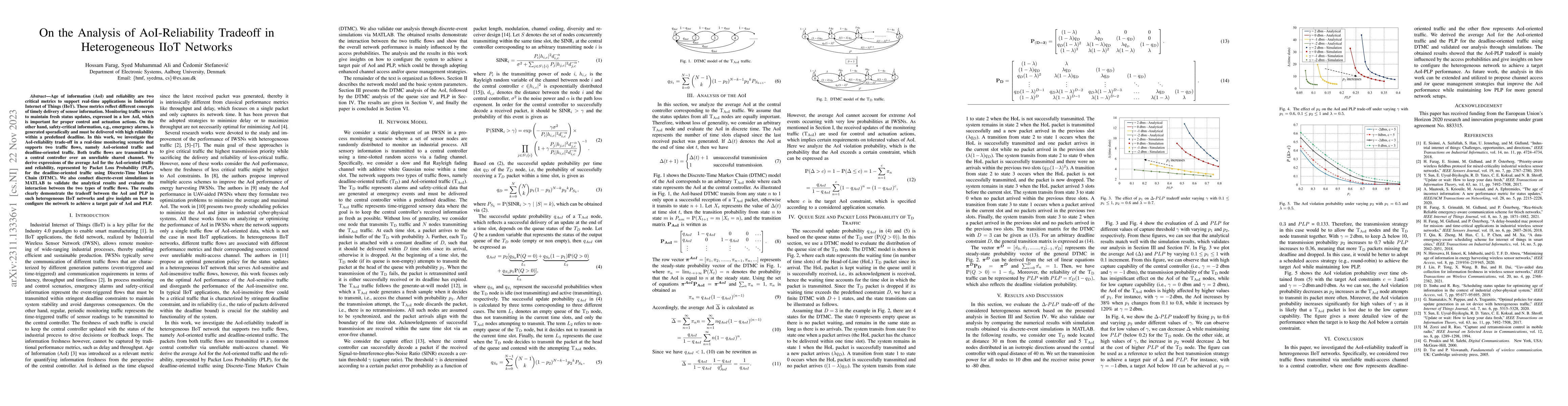 Thumbnail for On the Analysis of AoI-Reliability Tradeoff in Heterogeneous IIoT
  Networks