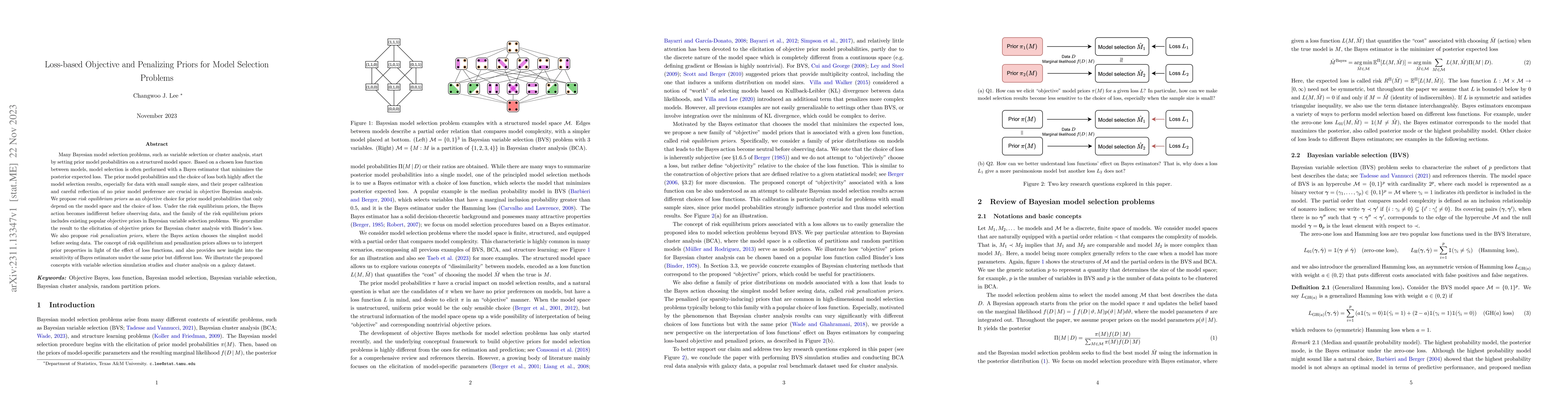 Thumbnail for Loss-based Objective and Penalizing Priors for Model Selection Problems