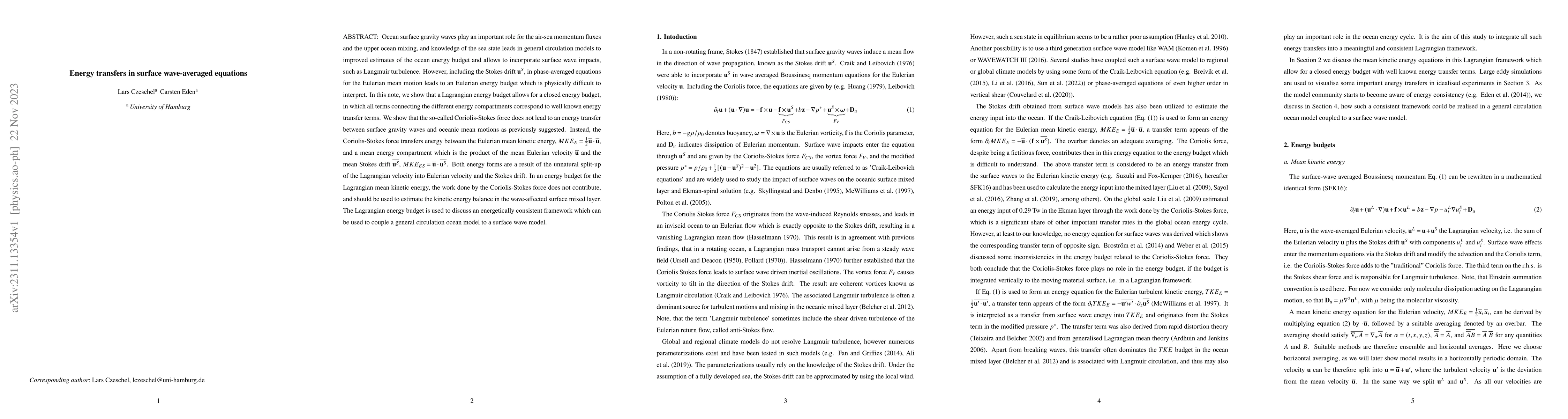 Thumbnail for "Energy transfers in surface wave-averaged equations"