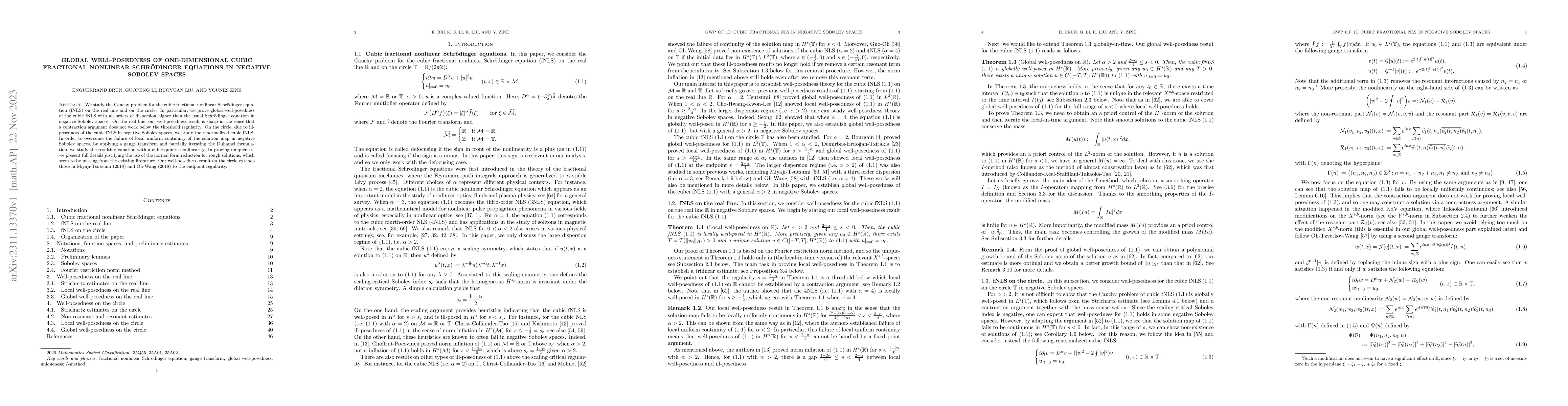 Thumbnail for Global well-posedness of one-dimensional cubic fractional nonlinear
  Schr\"odinger equations in negative Sobolev spaces