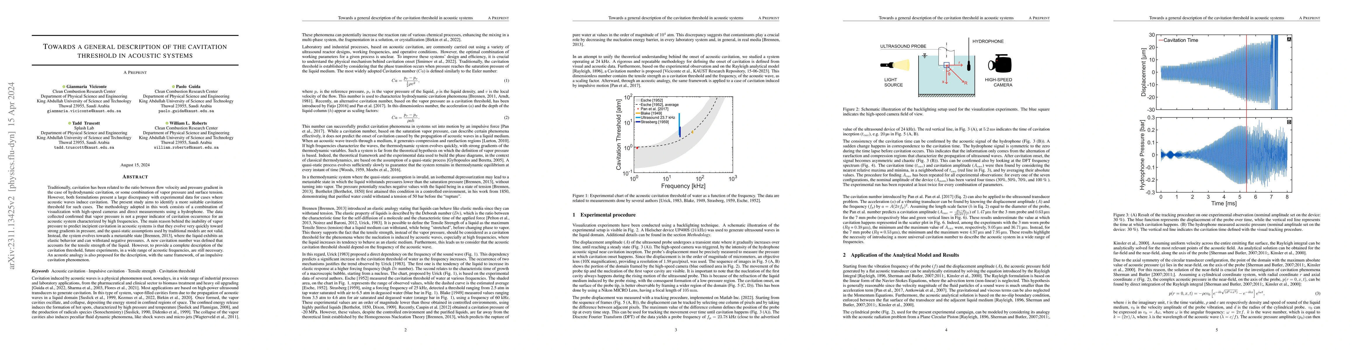 Thumbnail for Towards a general description of the cavitation threshold in acoustic
  systems