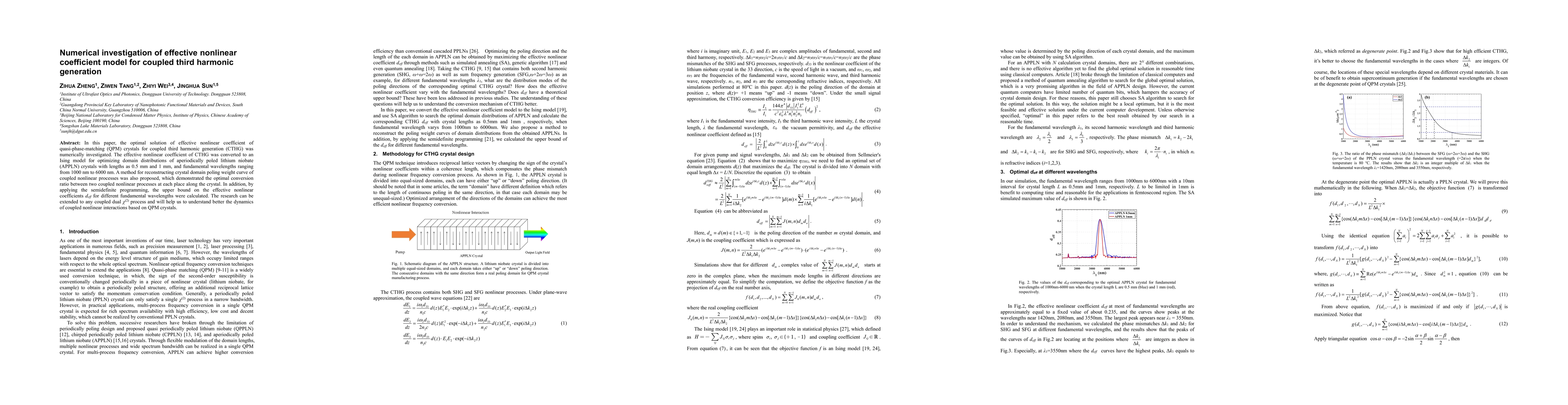 Thumbnail for Numerical investigation of effective nonlinear coefficient model for
  coupled third harmonic generation