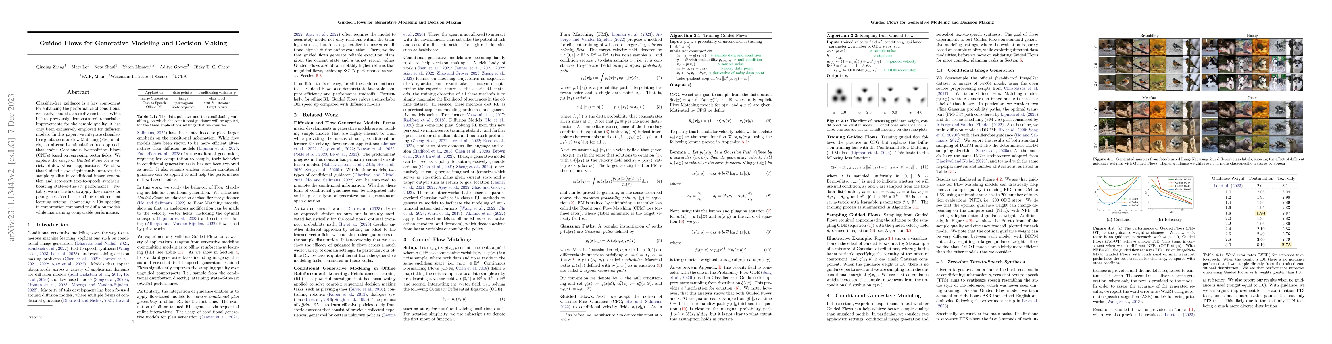 Thumbnail for Guided Flows for Generative Modeling and Decision Making