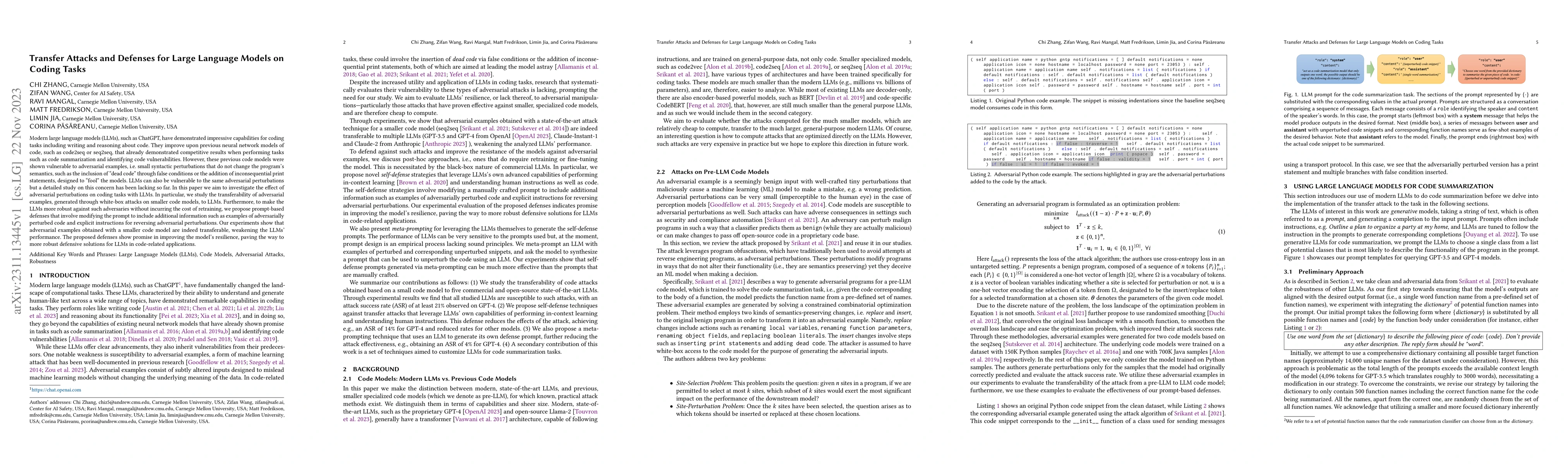 Thumbnail for Transfer Attacks and Defenses for Large Language Models on Coding Tasks