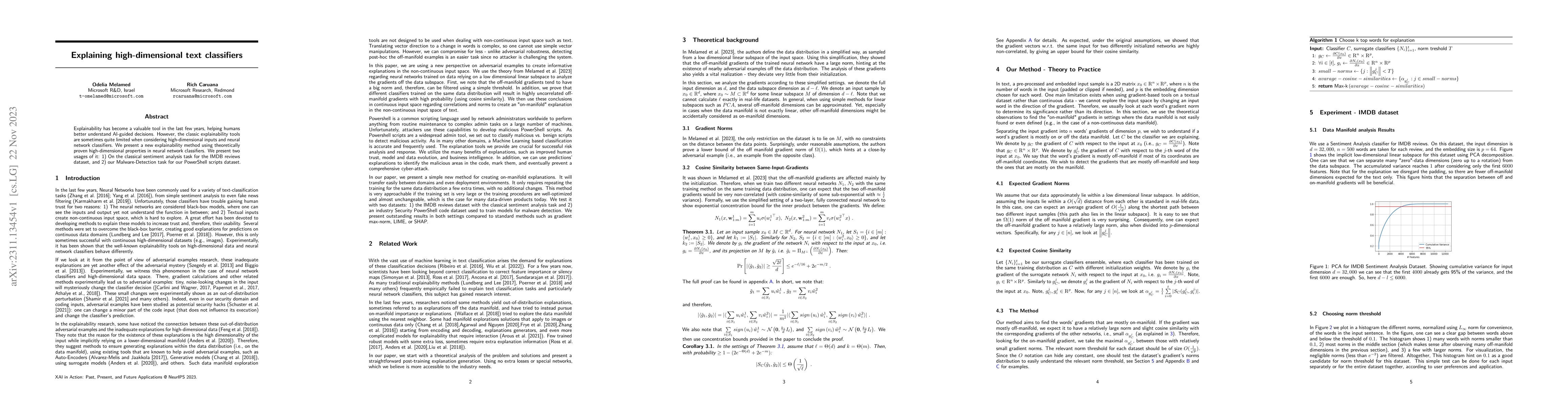 Thumbnail for Explaining high-dimensional text classifiers