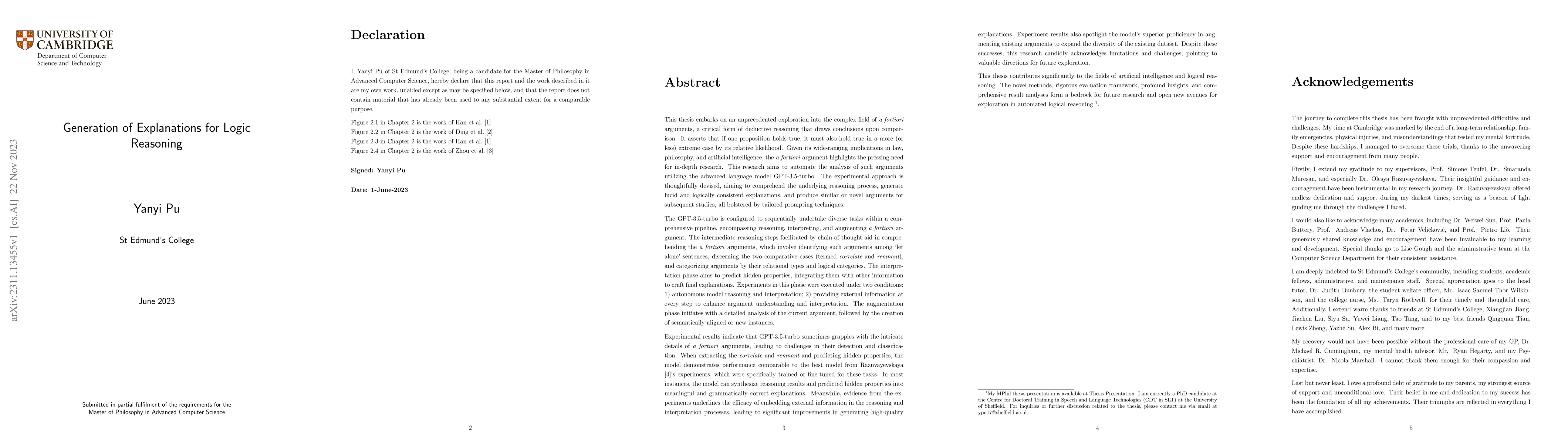 Thumbnail for Generation of Explanations for Logic Reasoning