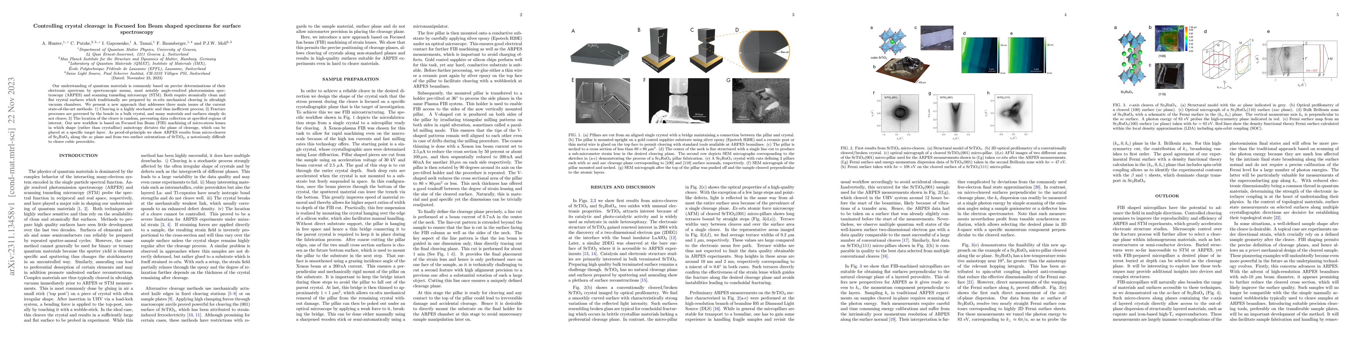 Thumbnail for Controlling crystal cleavage in Focused Ion Beam shaped specimens for
  surface spectroscopy