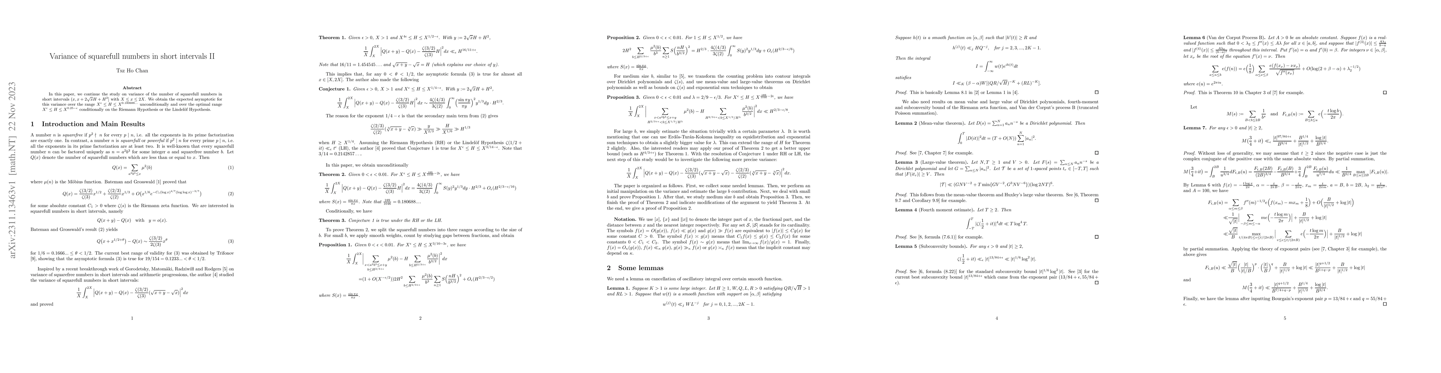Thumbnail for Variance of squarefull numbers in short intervals II