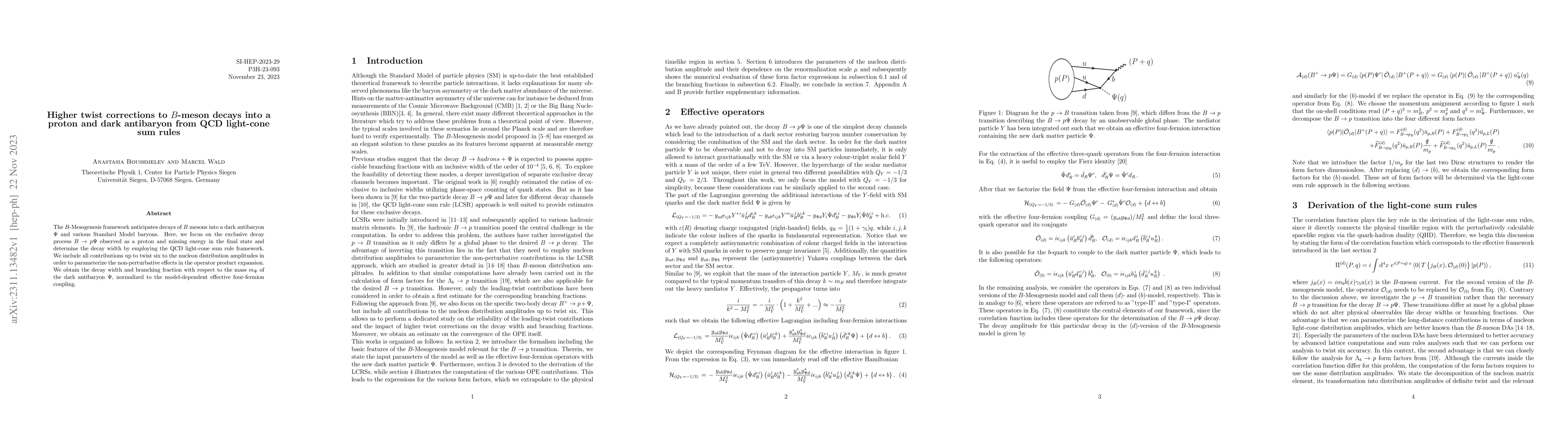 Thumbnail for Higher twist corrections to $B$-meson decays into a proton and dark
  antibaryon from QCD light-cone sum rules
