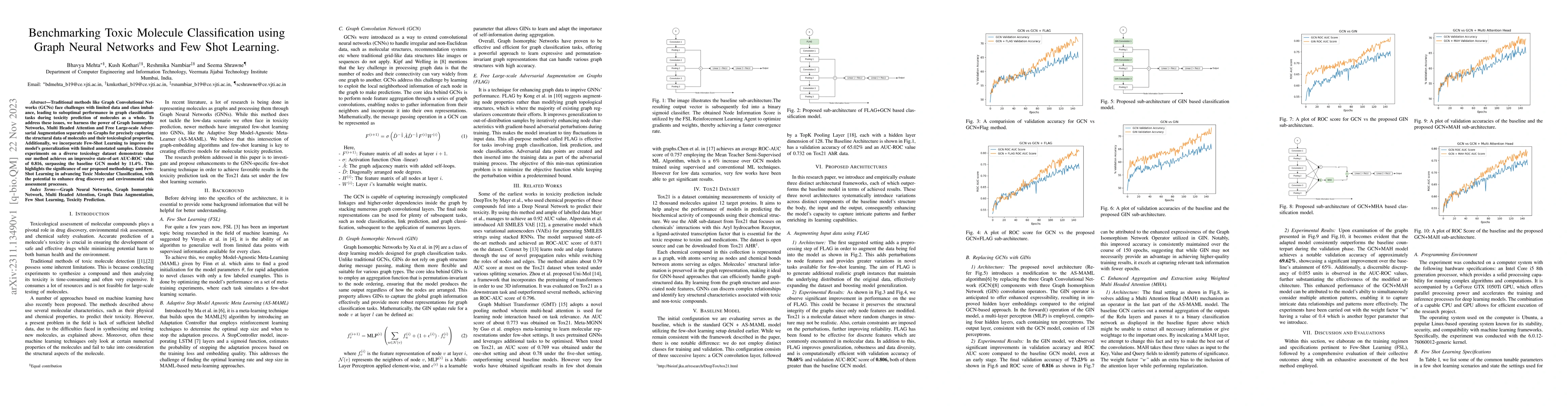Thumbnail for Benchmarking Toxic Molecule Classification using Graph Neural Networks
  and Few Shot Learning