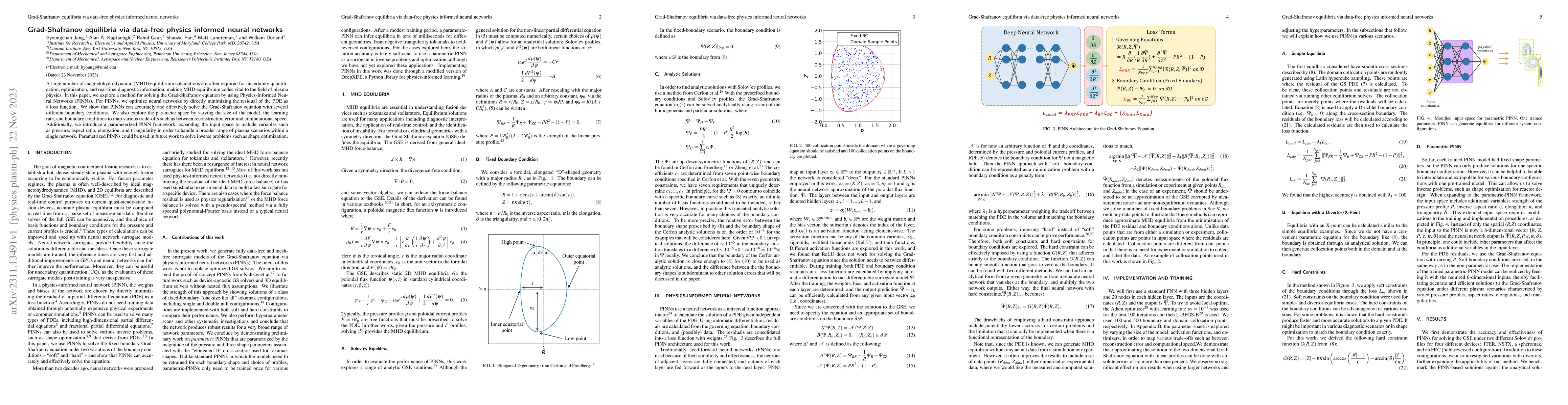 Thumbnail for Grad-Shafranov equilibria via data-free physics informed neural networks