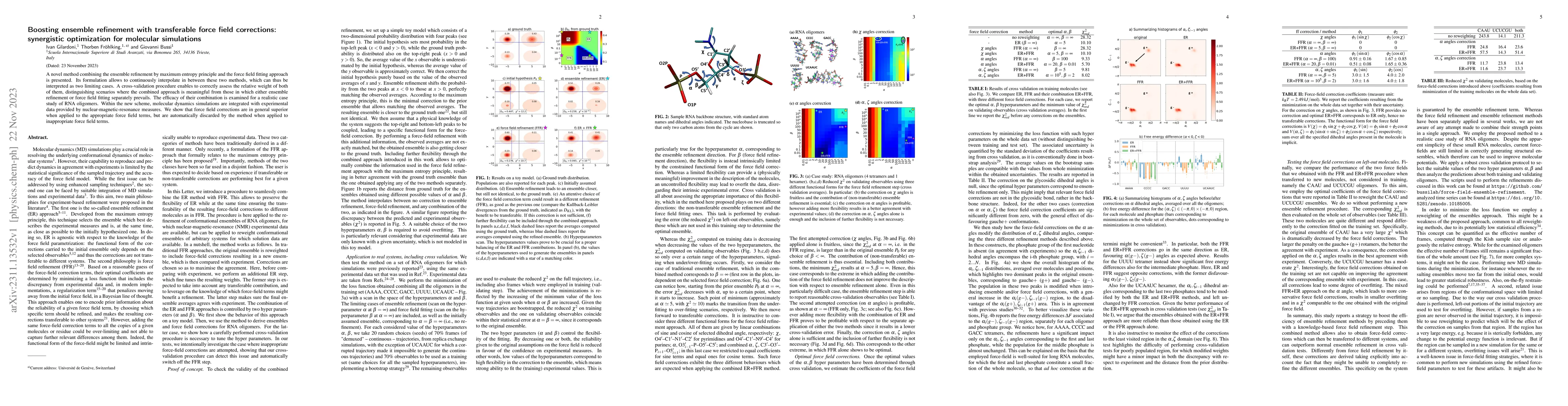 Thumbnail for Boosting ensemble refinement with transferable force field corrections:
  synergistic optimization for molecular simulations