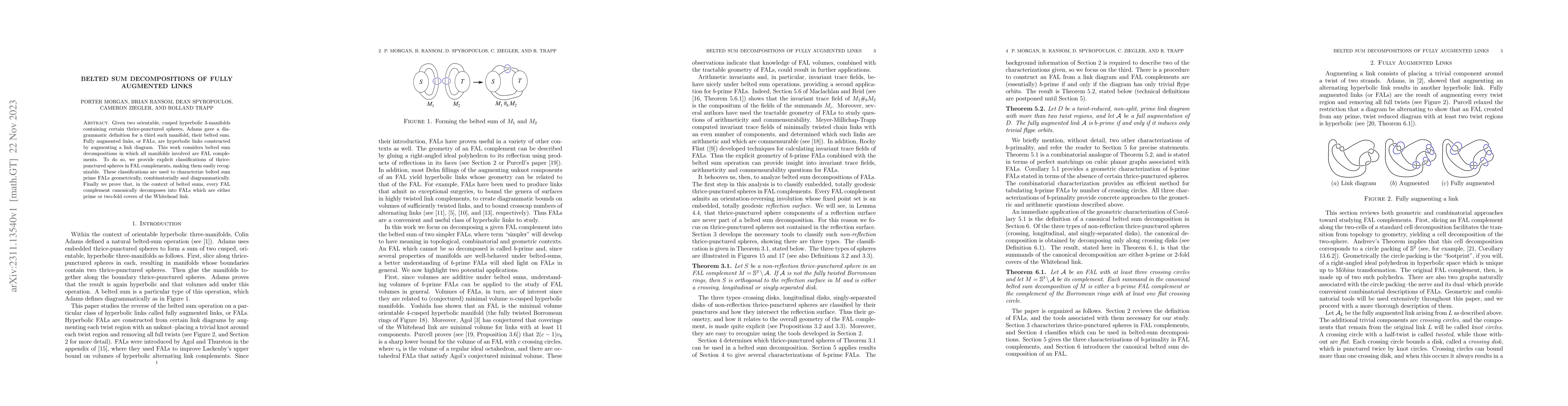 Thumbnail for Belted sum decompositions of fully augmented links