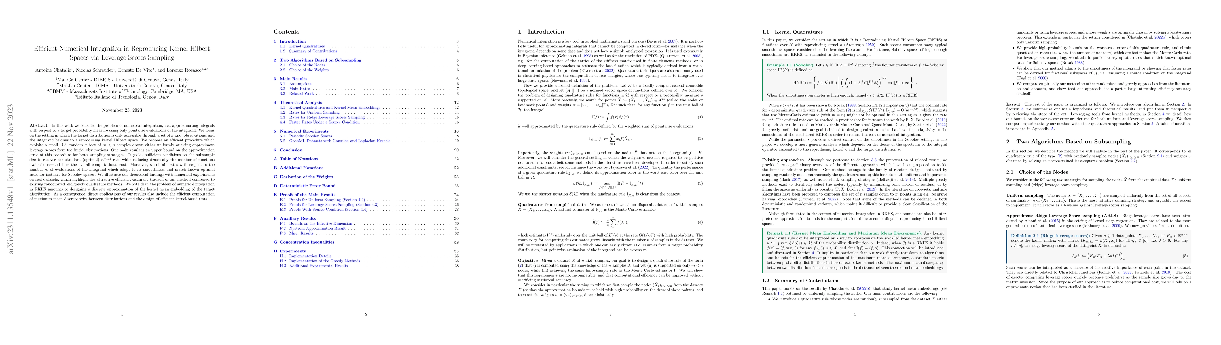 Thumbnail for Efficient Numerical Integration in Reproducing Kernel Hilbert Spaces via
  Leverage Scores Sampling