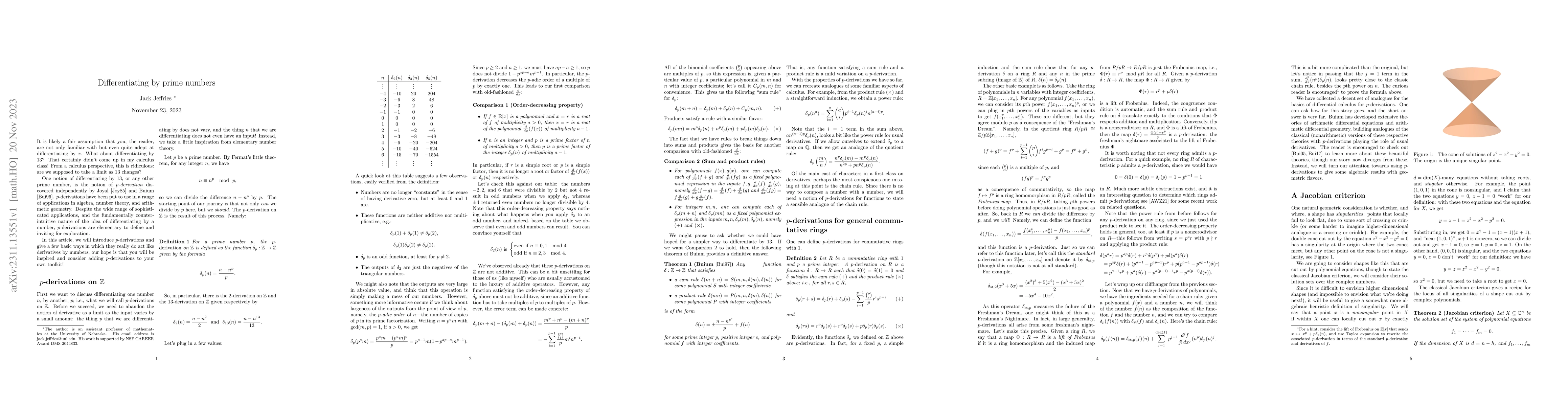Thumbnail for Differentiating by prime numbers