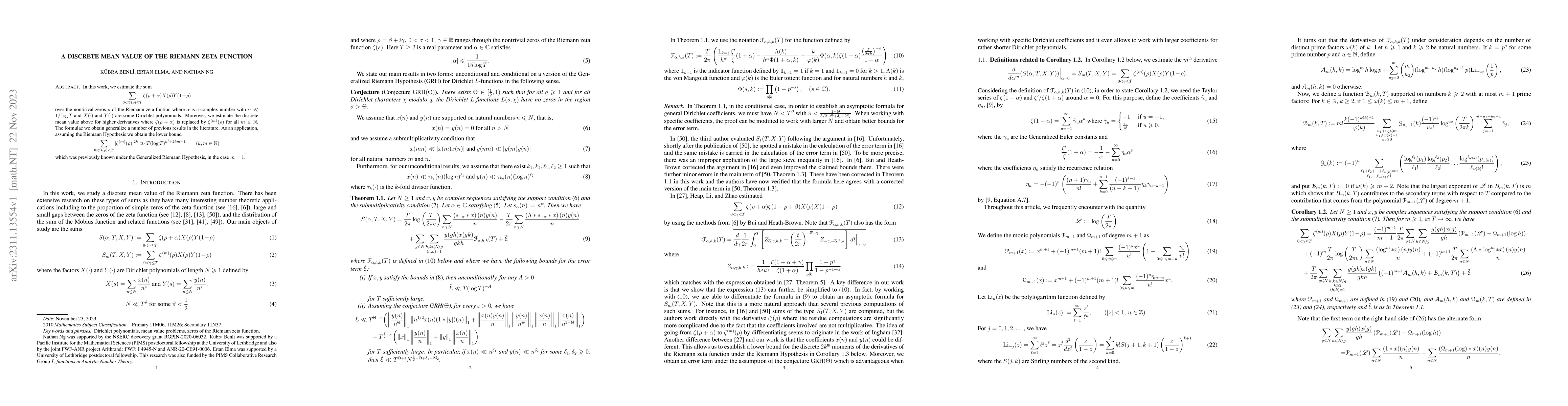 Thumbnail for A discrete mean value of the Riemann zeta function
