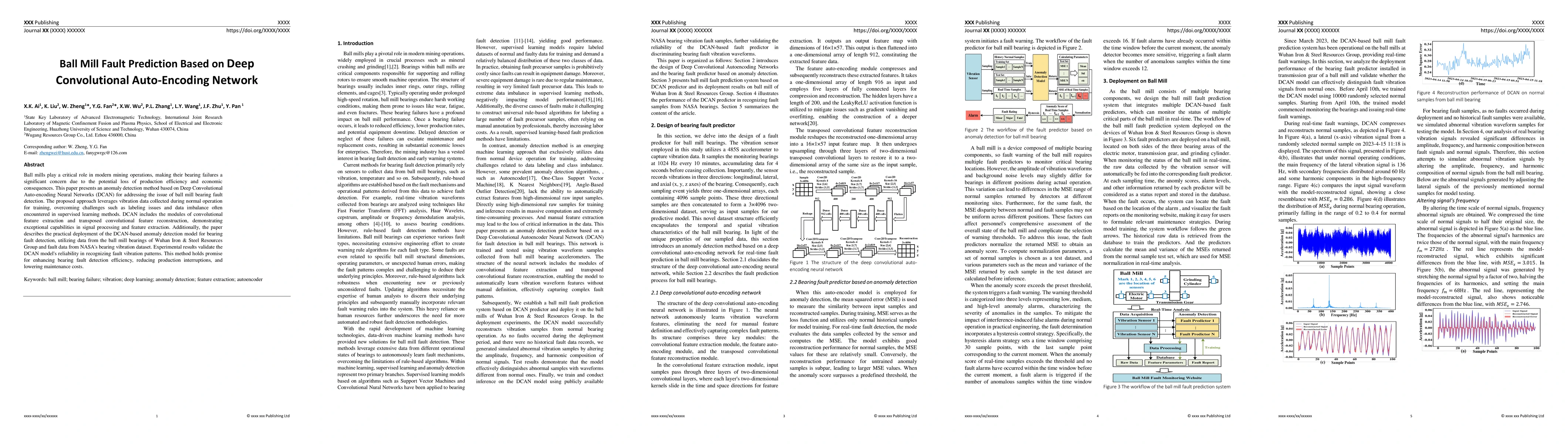 Thumbnail for Ball Mill Fault Prediction Based on Deep Convolutional Auto-Encoding
  Network