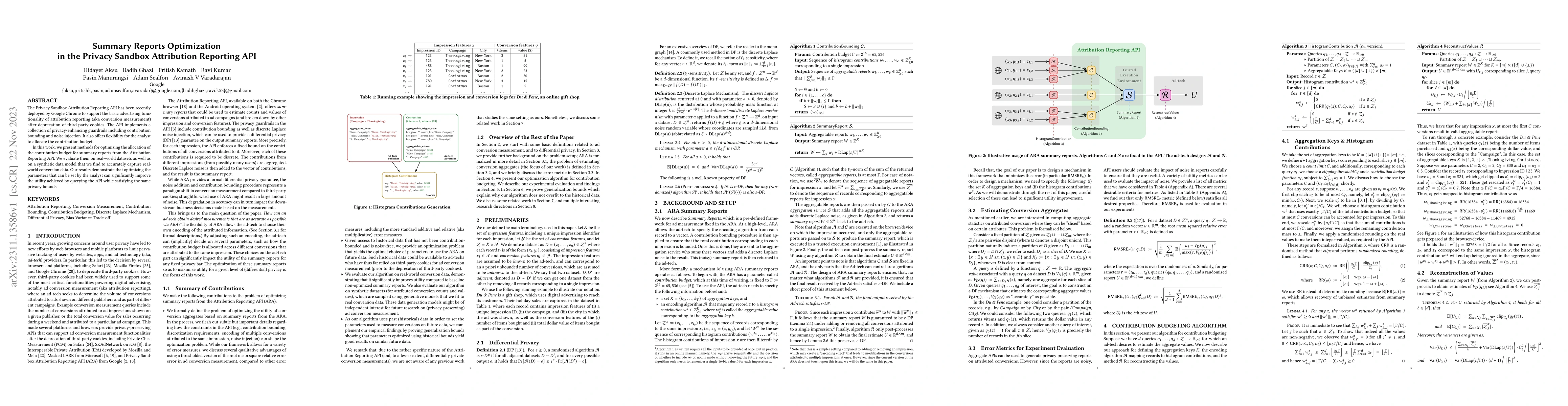 Thumbnail for Summary Reports Optimization in the Privacy Sandbox Attribution
  Reporting API