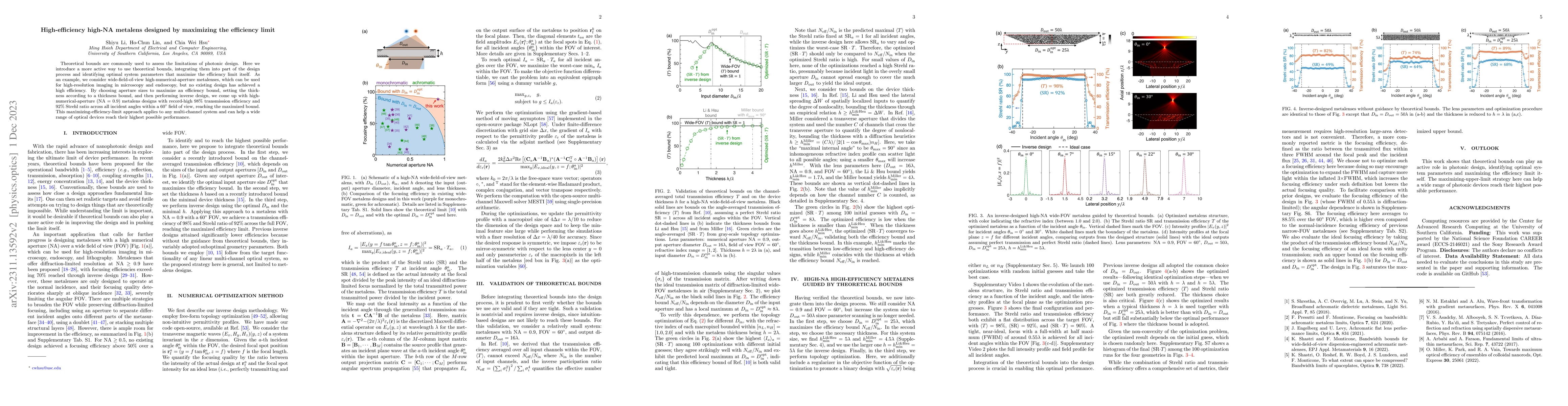 Thumbnail for High-efficiency high-NA metalens designed by maximizing the efficiency
  limit