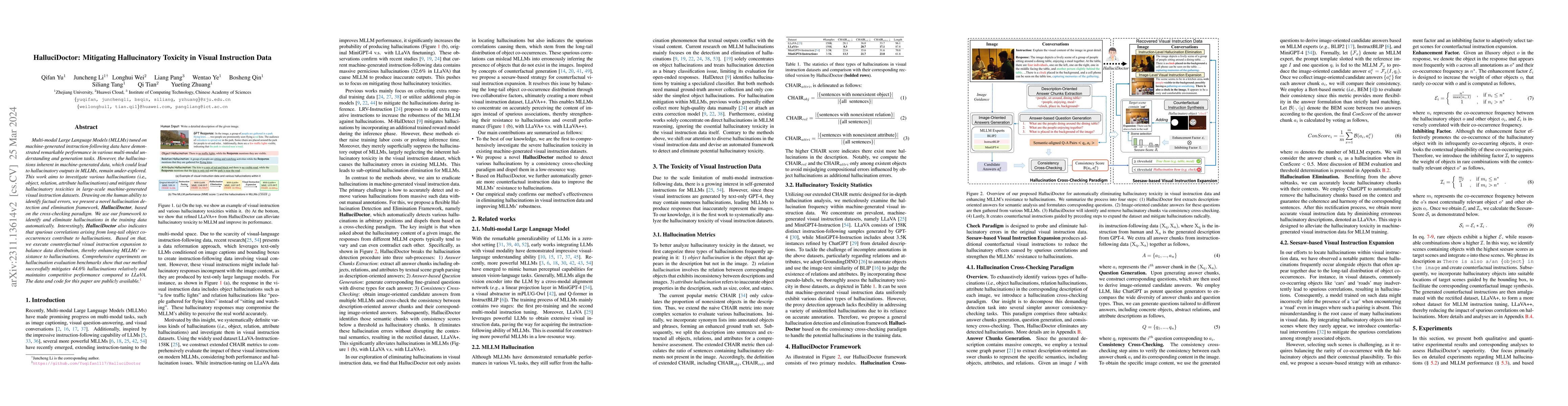 Thumbnail for HalluciDoctor: Mitigating Hallucinatory Toxicity in Visual Instruction
  Data