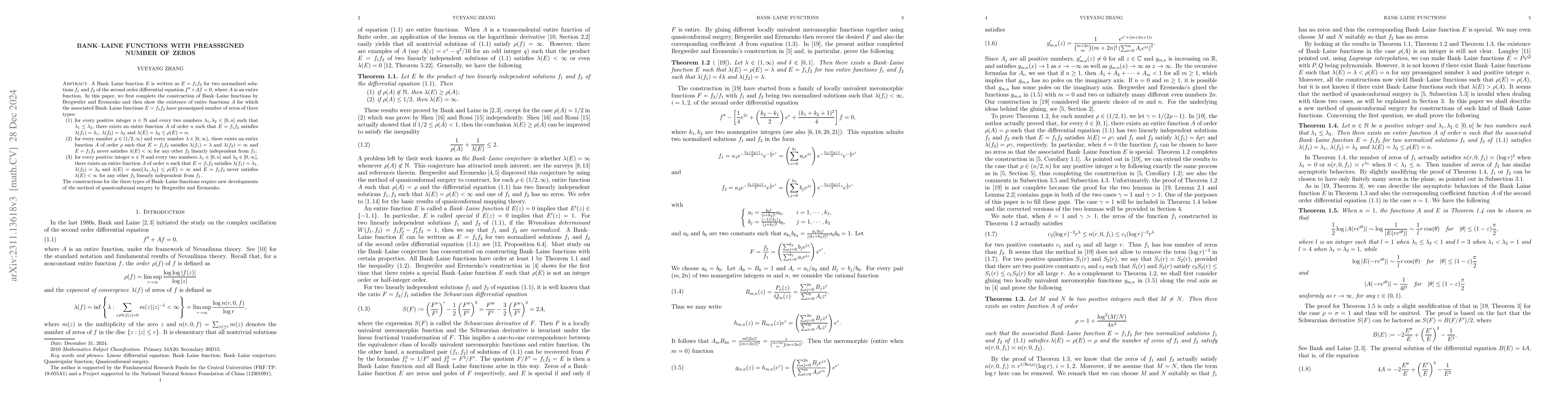 Thumbnail for A note on the zeros of finite order Bank--Laine functions