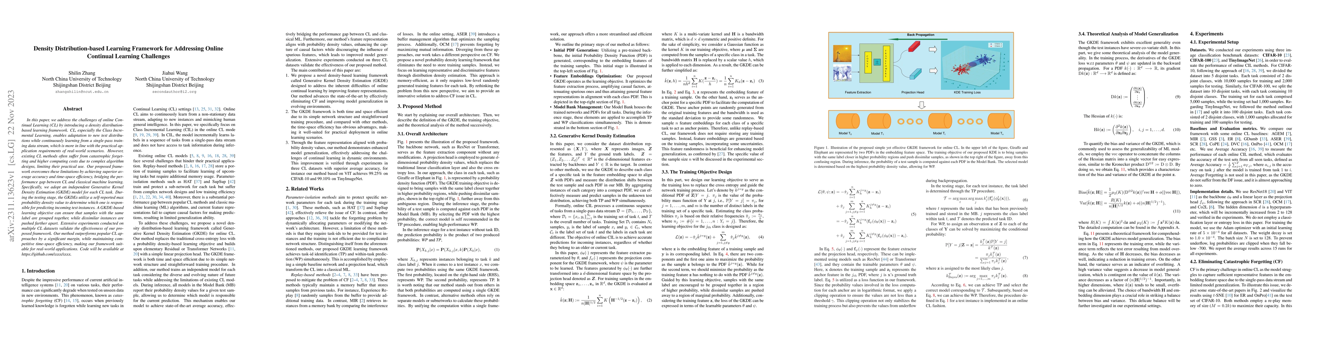 Thumbnail for Density Distribution-based Learning Framework for Addressing Online
  Continual Learning Challenges
