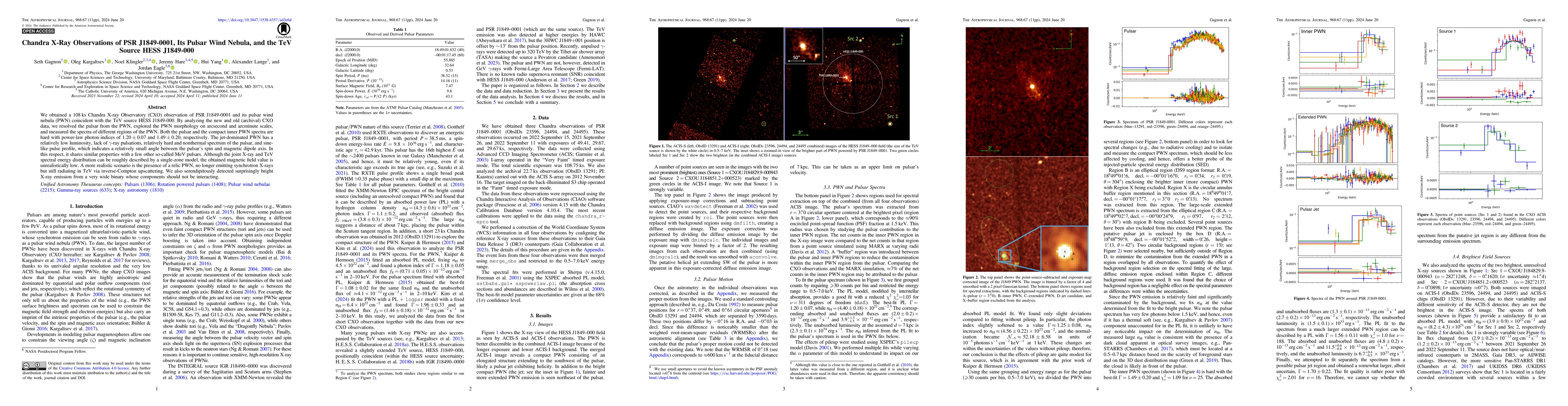 Thumbnail for Chandra X-ray Observations of PSR J1849-0001, its Pulsar Wind Nebula,
  and the TeV Source HESS J1849-000