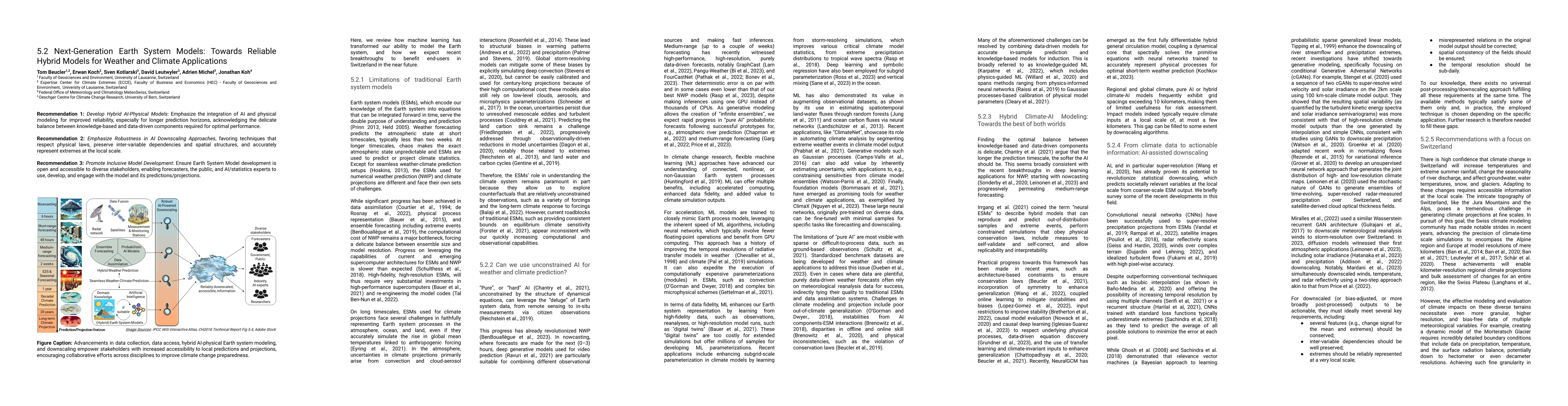 Thumbnail for Next-Generation Earth System Models: Towards Reliable Hybrid Models for
  Weather and Climate Applications