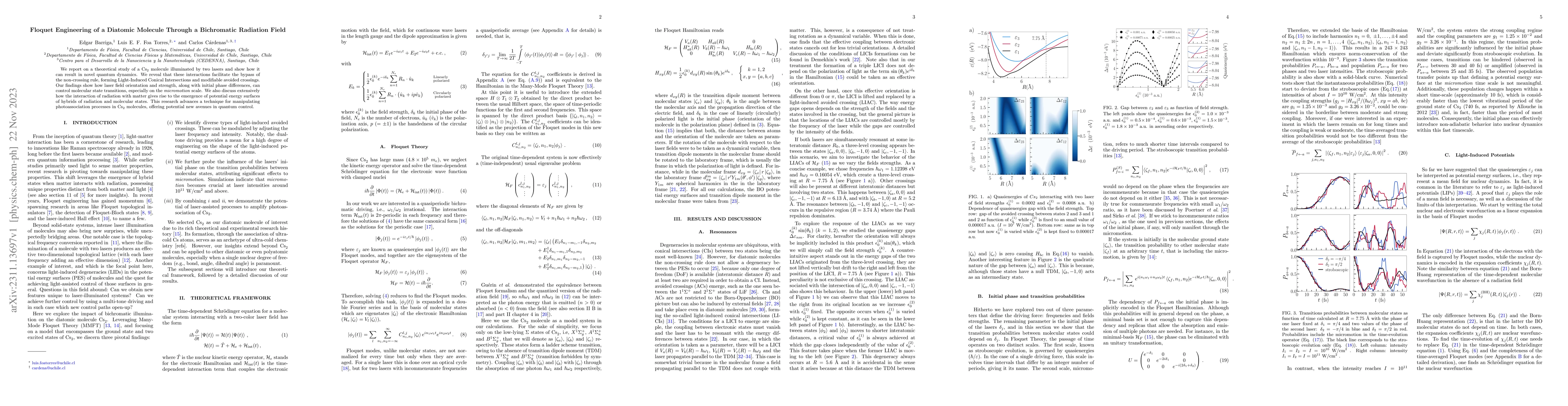 Thumbnail for Floquet Engineering of a Diatomic Molecule Through a Bichromatic
  Radiation Field