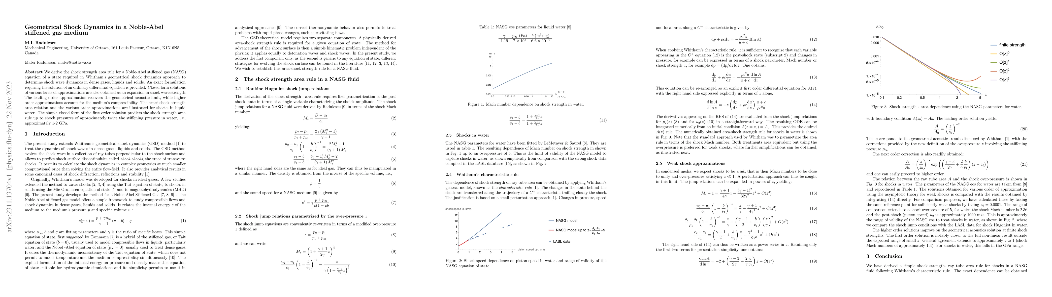 Thumbnail for Geometrical Shock Dynamics in a Noble-Abel stiffened gas medium