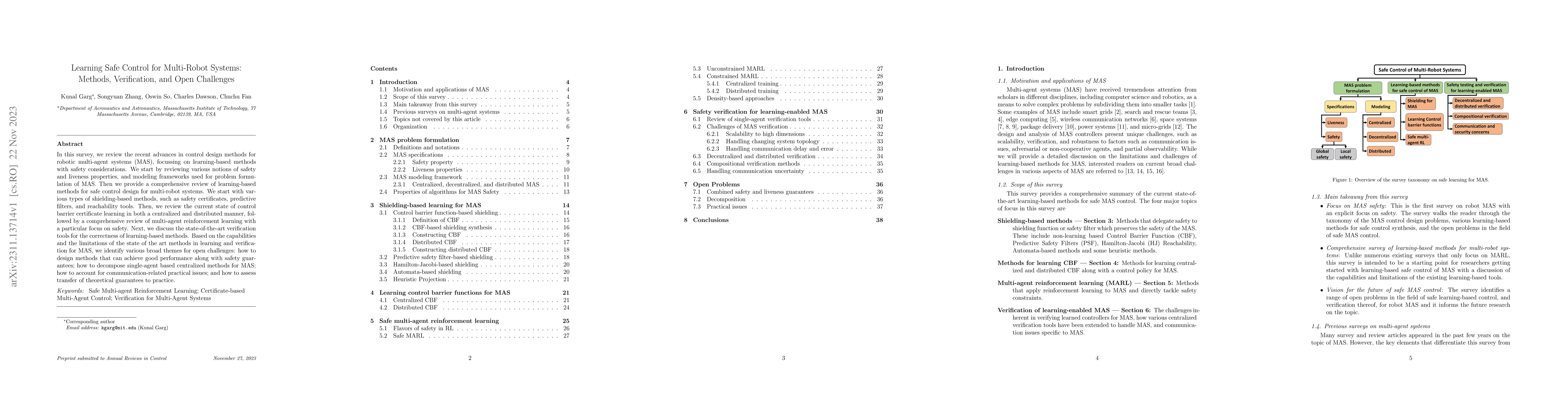 Thumbnail for Learning Safe Control for Multi-Robot Systems: Methods, Verification,
  and Open Challenges