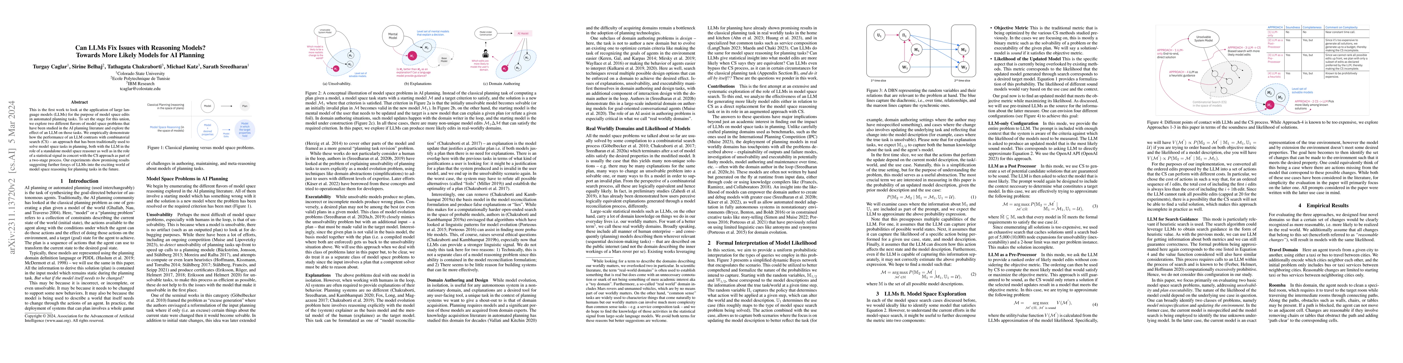 Thumbnail for Can LLMs Fix Issues with Reasoning Models? Towards More Likely Models
  for AI Planning