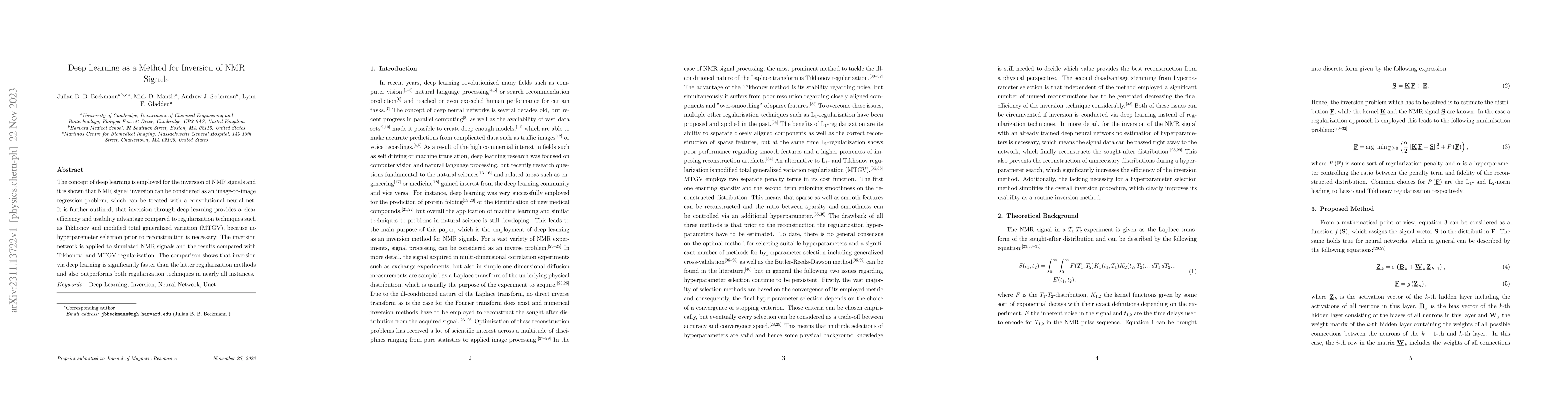 Thumbnail for Deep Learning as a Method for Inversion of NMR Signals
