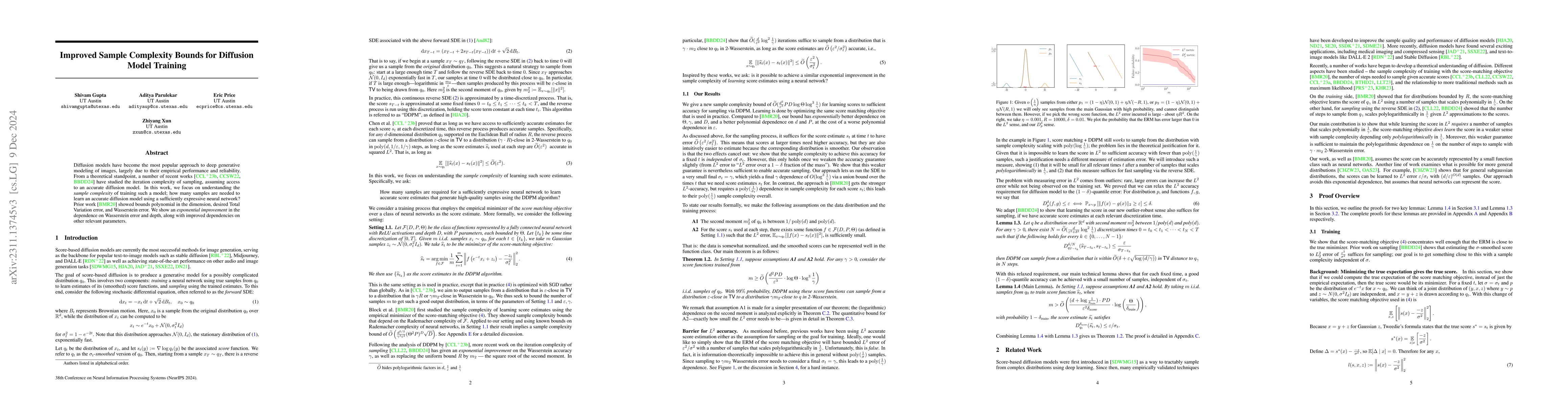 Thumbnail for Improved Sample Complexity Bounds for Diffusion Model Training