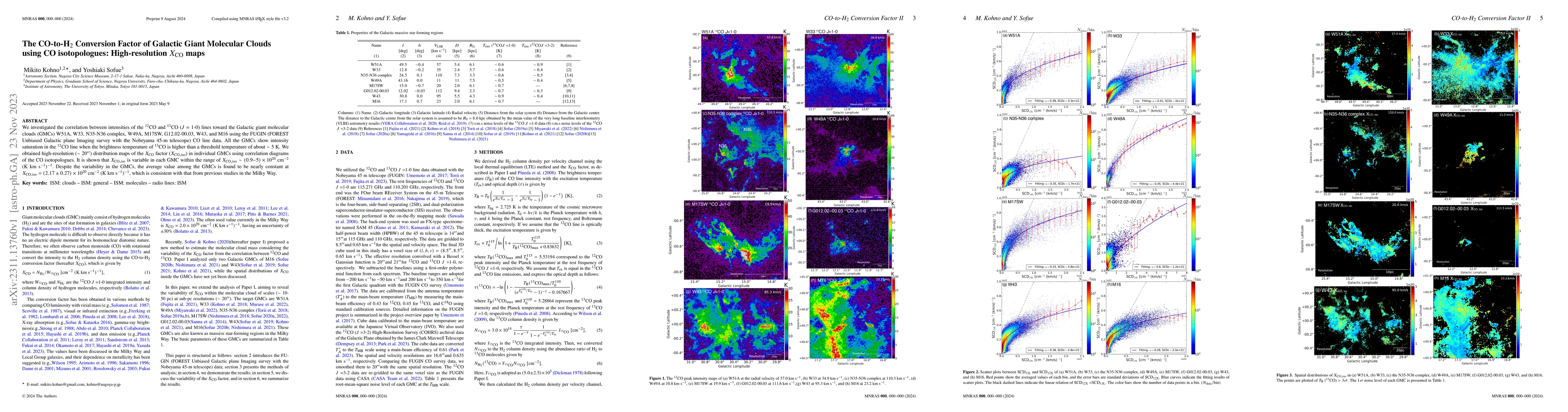 Thumbnail for The CO-to-H$_2$ Conversion Factor of Galactic Giant Molecular Clouds
  using CO isotopologues: High-resolution $X_{\rm CO}$ maps