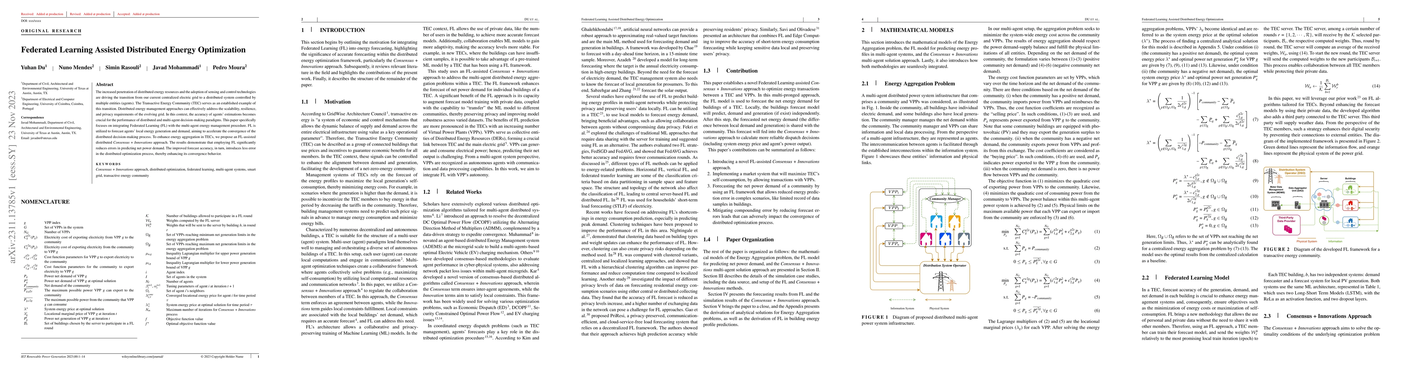Thumbnail for Federated Learning Assisted Distributed Energy Optimization